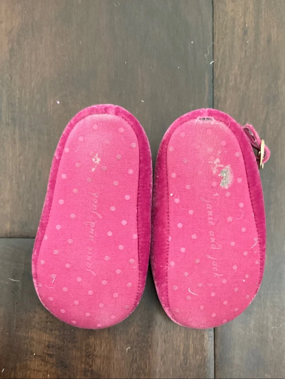 Janie and Jack Velvet Bow Mary Janes in Fuchsia